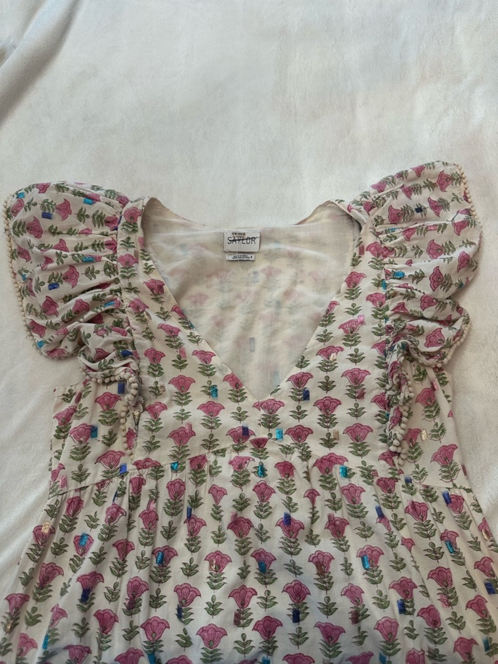 SAYLOR Multi Darya Cherry Blossom Maxi Dress Size Small 38500 - Picture 7 of 16